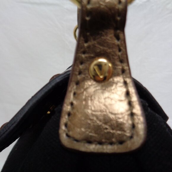 MARIO VALENTINO Mini Bag Black Canvas and Black Croc Embossed Leather - Picture 10 of 14